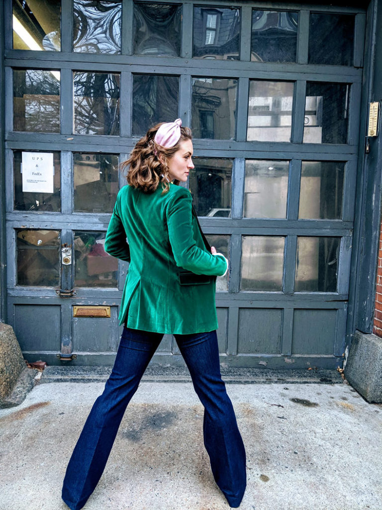 Green Velvet Jacket by Alice and Olivia 