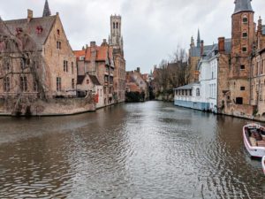 Rozenhoedkaai - Famous vista and tourist boat pier in Bruges 